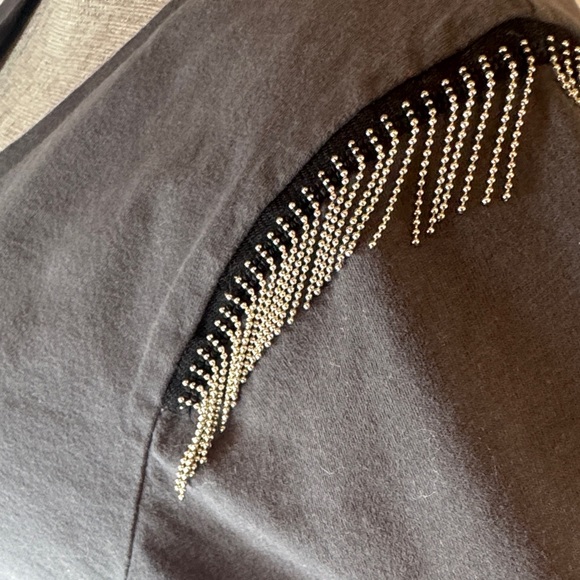 All Saints Grey t-shirt W/Metal Fringe Size Large - Picture 11 of 16
